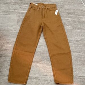 Gap High-Waist barrel leg jeans in Caramel Brown